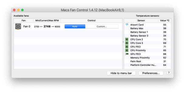 mac fan control settings for ssd rpm